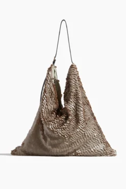 Dries Van Noten Sequins Shoulder Bag In Stone