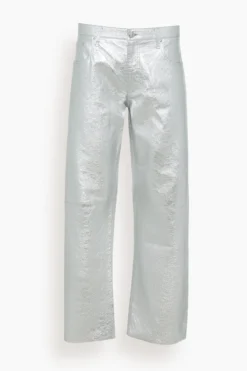 Iconic Metallic Silver Pants In Silver