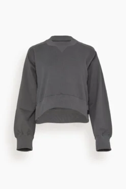 Sacai Sweat Jersey Pullover In Charcoal Gray