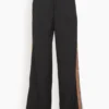Viva Wide Leg Trouser With Tuxedo Stripe In Black