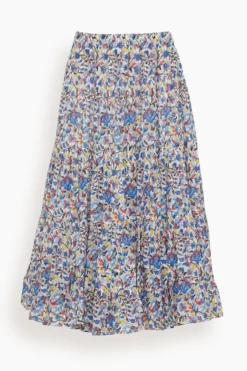 Elfa Skirt In White/Blue