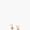 Huggies With Constellation Disk Drops In 14K Yellow Gold