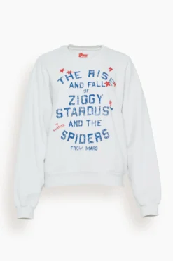 MOTHER The Drop Square Sweatshirt In Chalk Ziggy Stardust