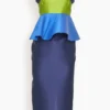 Cy Dress In Marine/Anis/Cobalt
