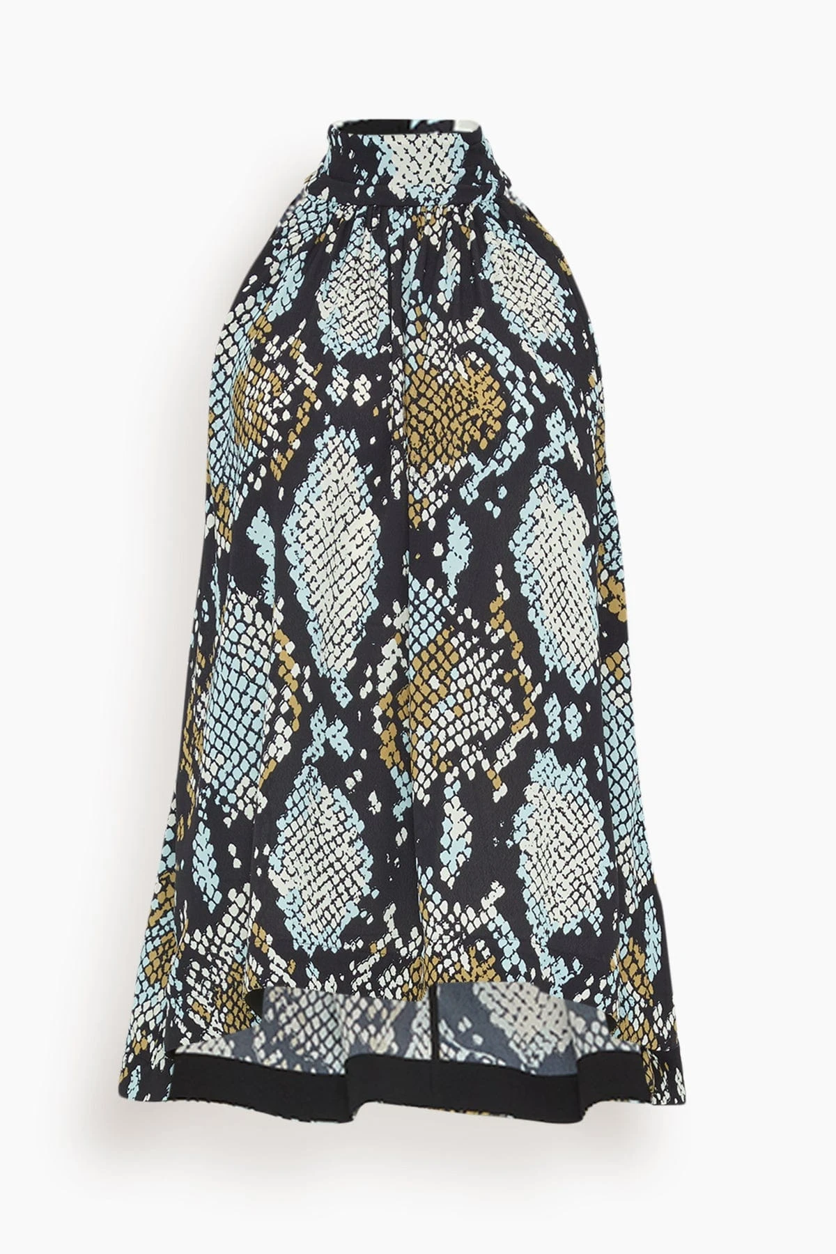 PROENZA SCHOULER Printed Snake Crepe De Chine Top In Black Multi