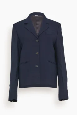 Toteme Petite Crepe Suit Jacket In Navy