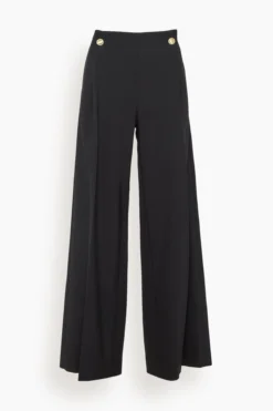Button Pleat Pant In Black