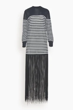 Torino Dress In Black/Ivory Stripe