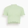 Poppy Scallop Knit Top In Pistachio