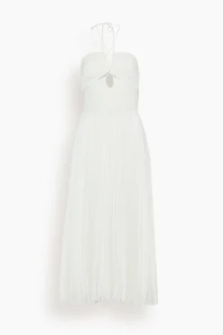 Annita Sleeveless Cut Out Midi Dress In White