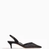 Classic Slingback In Black Glitter Mesh