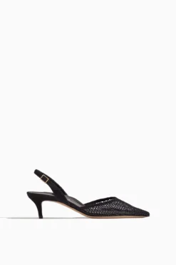 Classic Slingback In Black Glitter Mesh