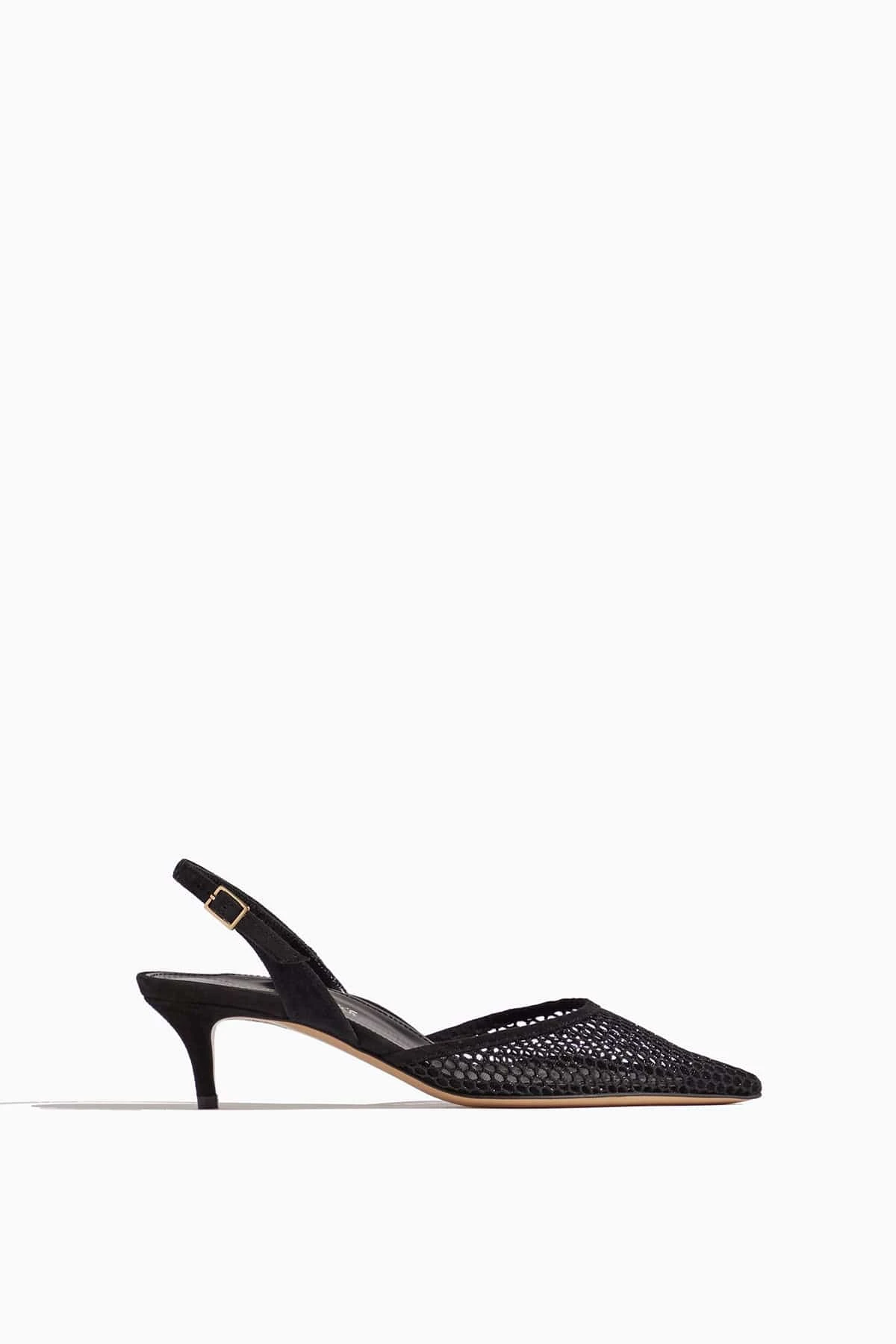 Classic Slingback In Black Glitter Mesh