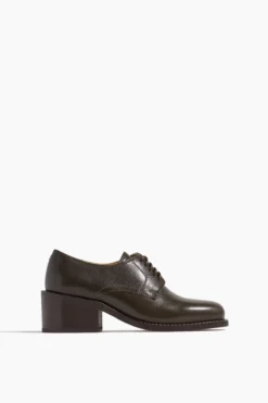 Lemaire Heeled Square Derby In Forest Brown