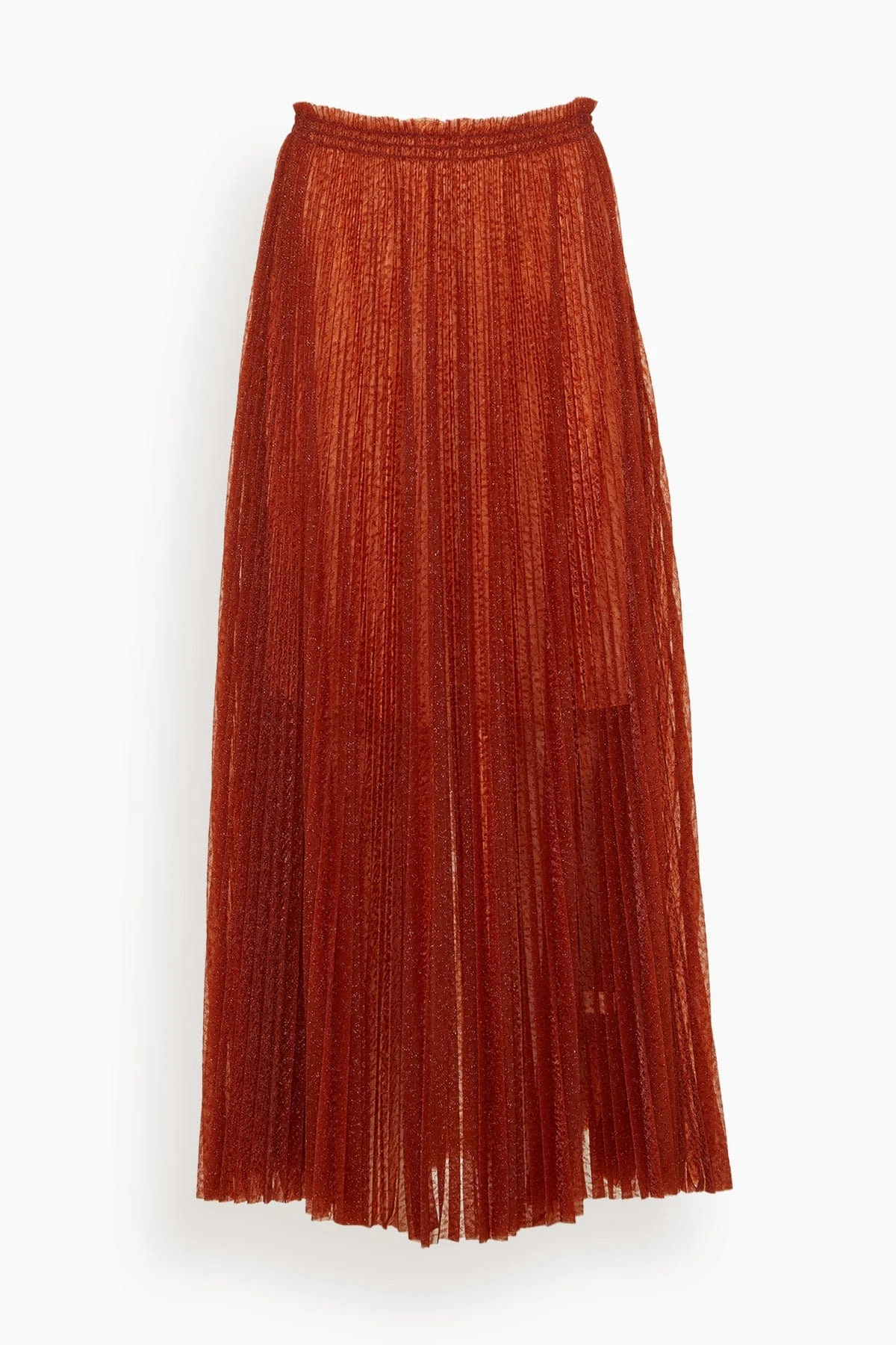 FORTE_FORTE Glitter Jacquard Tulle Skirt In Rust