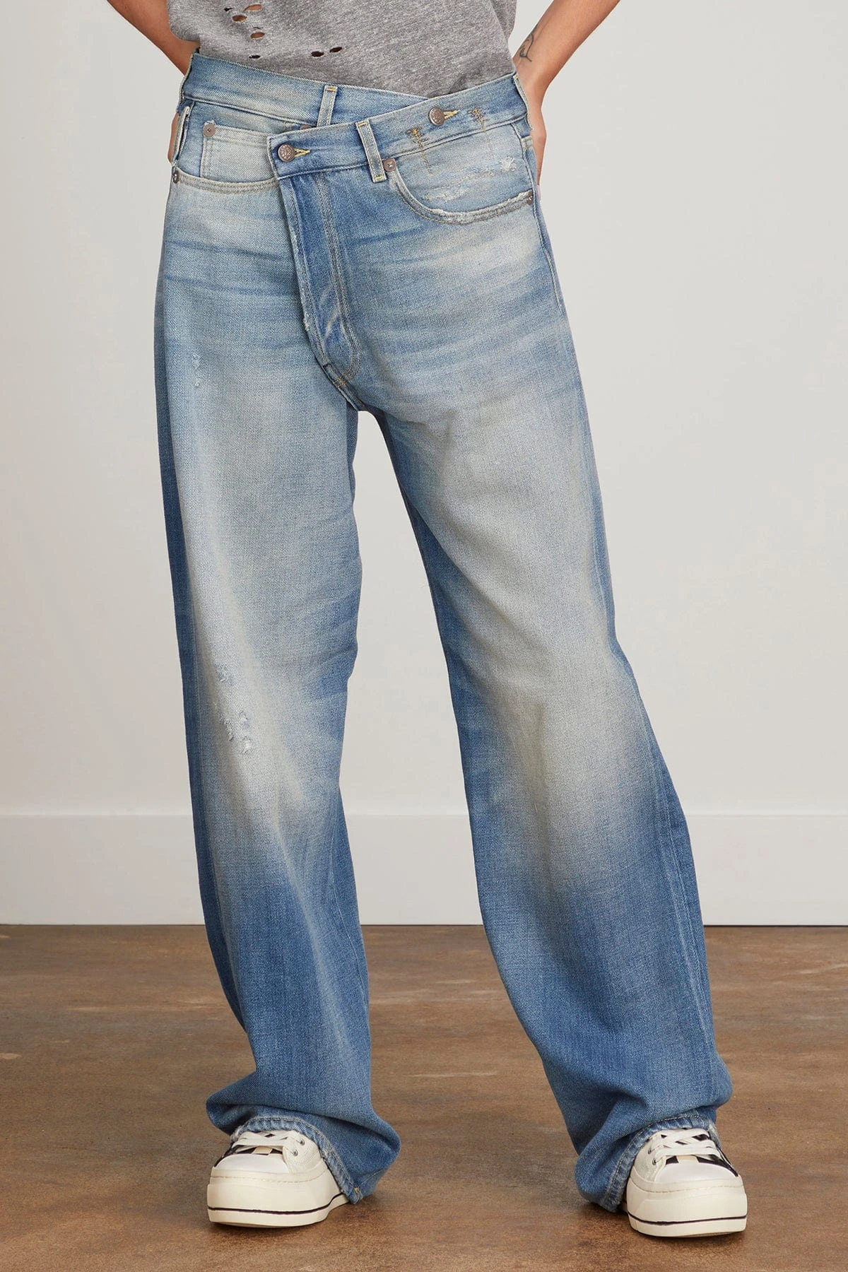 R13 Cross Over Wideleg Jean In Delancey - Image 3