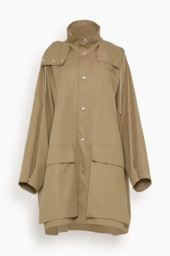 Lemaire Raincoat With Detachable Hood In Greige