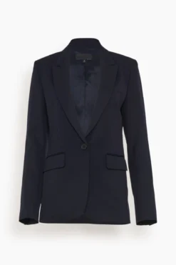 NILI LOTAN Adele Single Breasted Tailored Jacket In Dark Navy