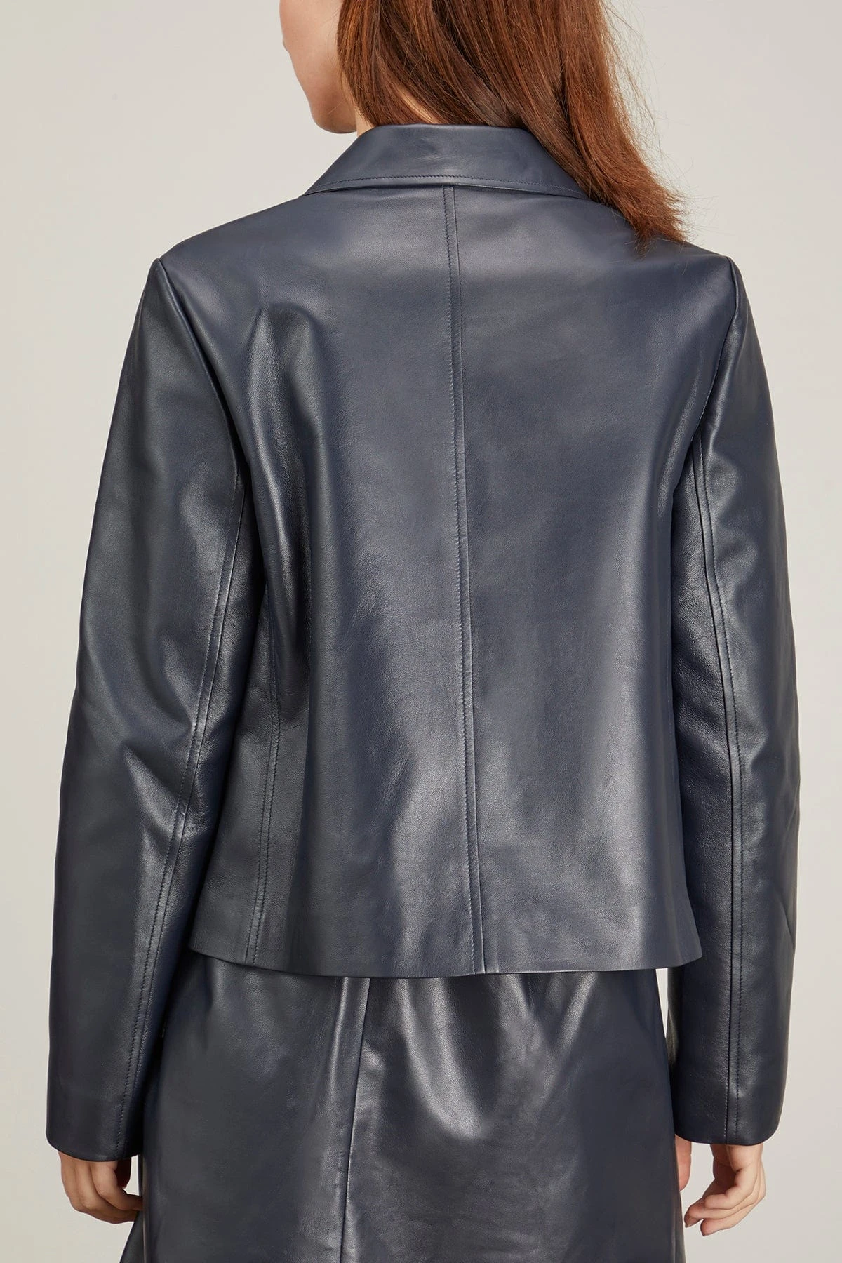 PROENZA SCHOULER Glossy Leather Jacket In Navy - Image 4