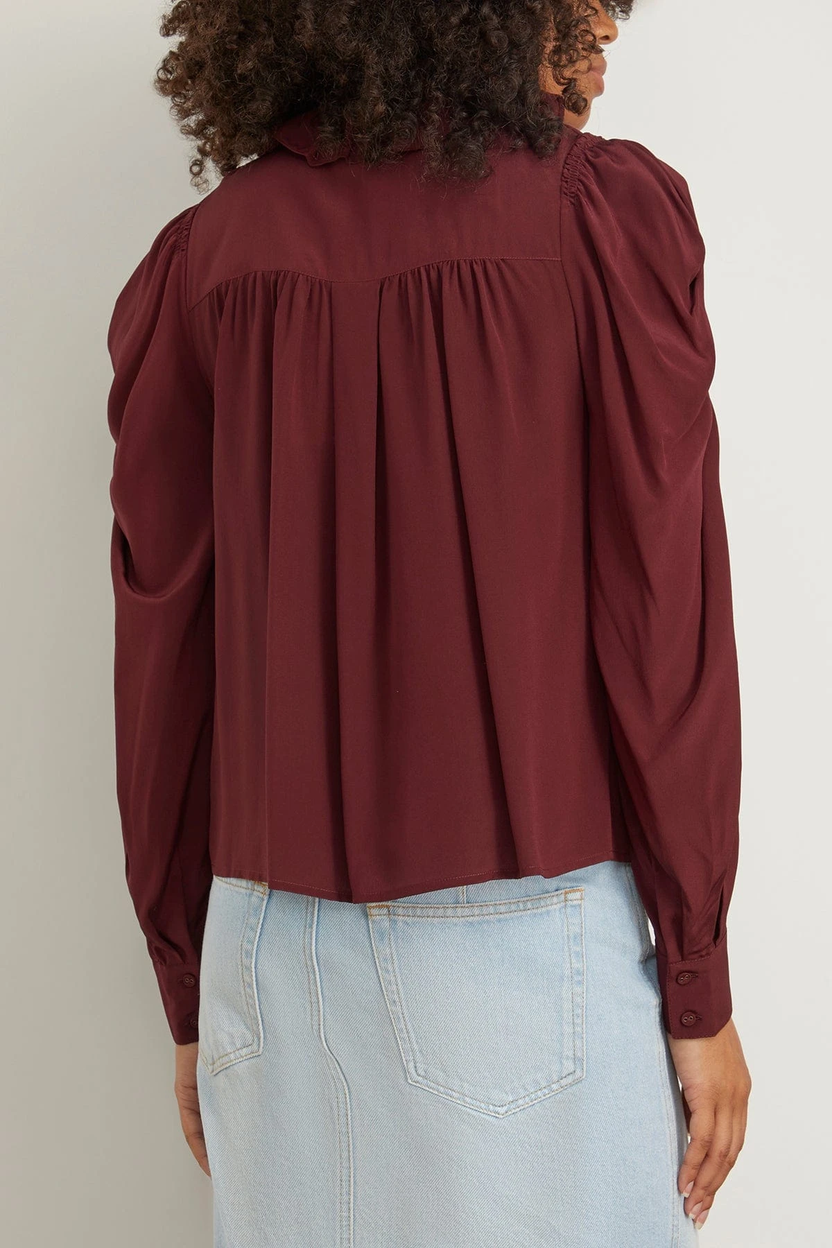ULLA JOHNSON Dara Blouse In Mahogany - Image 4