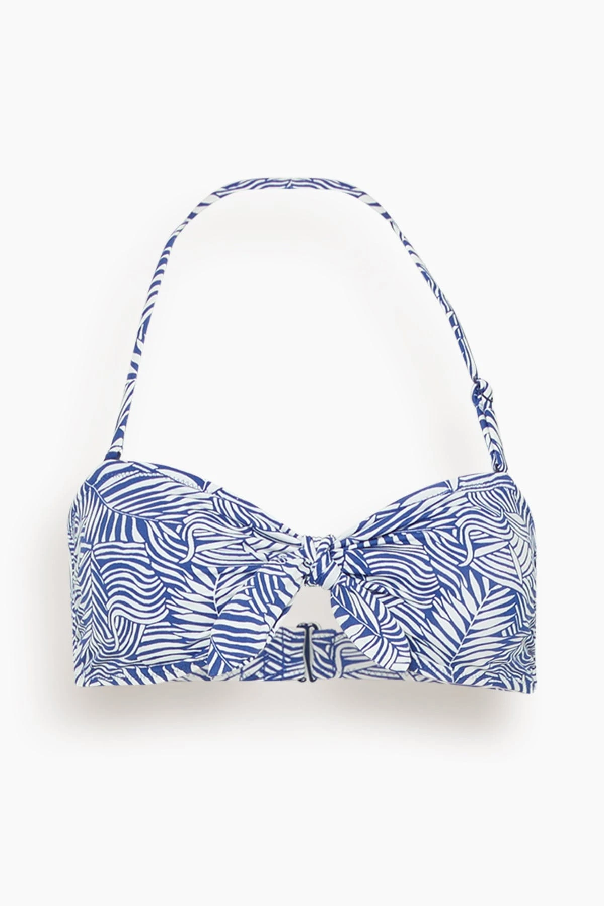 Palm Leaf Bandeau Top In Royal Blue