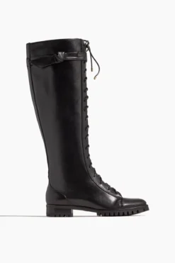 Evelyn Tall Combat Boot In Black