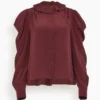 ULLA JOHNSON Dara Blouse In Mahogany