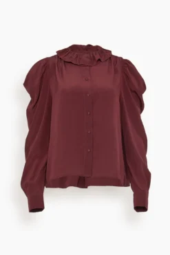 ULLA JOHNSON Dara Blouse In Mahogany