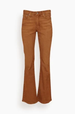 Camila Mid Rise Boot Cut Jean In Rust