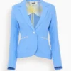 Hand Embroidered Jacket In Blue Azur