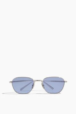 Polygon Sunglasses In Silver/Concord Blue