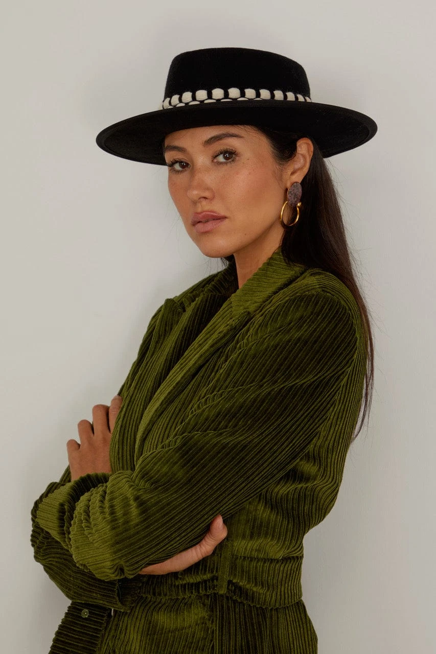 Gerhard Felt Hat In Black/White - Image 3