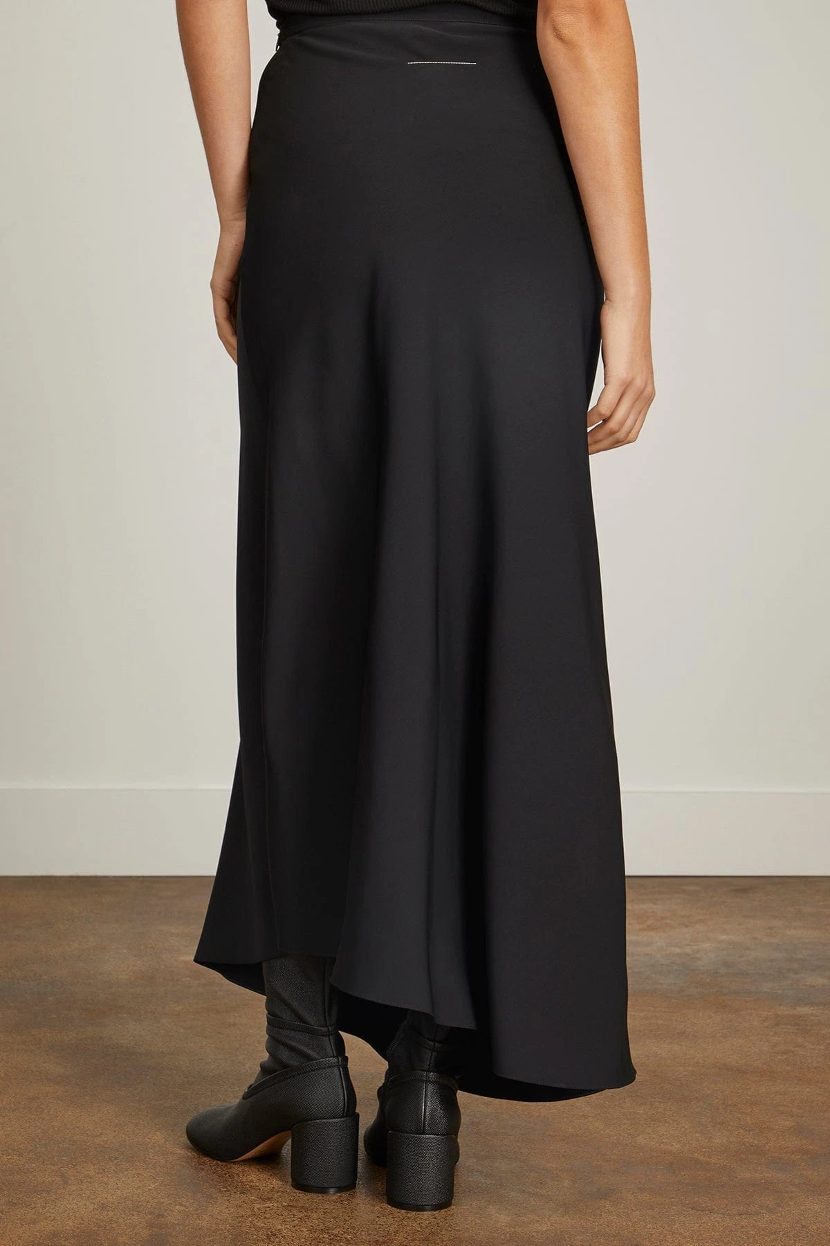 MM6 Maison Margiela Long Asymmetric Hem Skirt In Black - Image 4