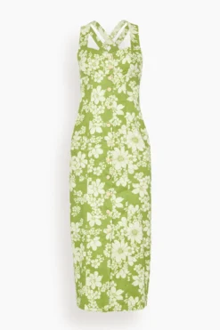 Leisa Column Dress In Lime