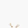 Starburst Drop Huggies In 14k Yellow Gold
