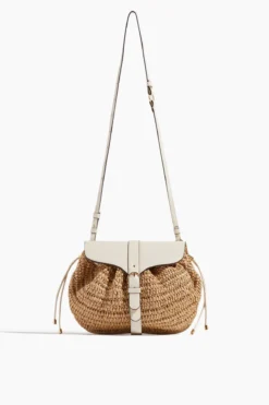 ULLA JOHNSON Paloma Ruched Convertible Shoulder Bag In Limestone Melange