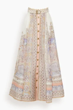 Zimmermann High Tide Maxi Skirt In Odyssey Print
