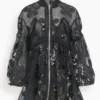 Simone Rocha Long Puff Sleeve Zip-Up Bomber Coat In Black