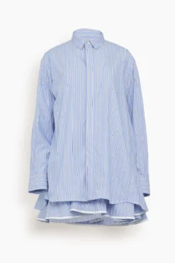 Sacai Cotton Poplin Dress In Stripe