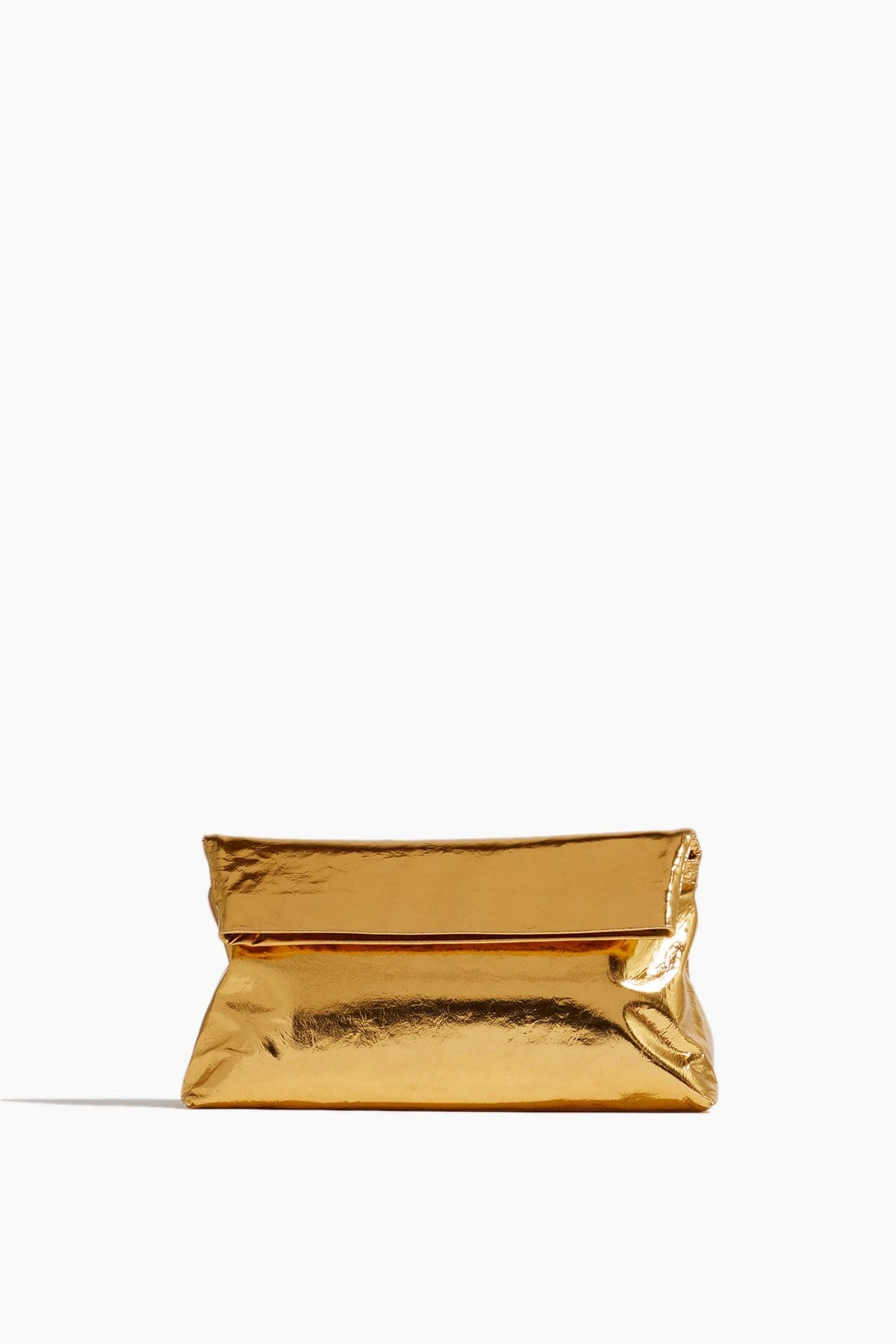 Dries Van Noten Folded Clutch In Gold