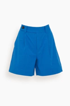 Cotton Linen Short In Cerulean