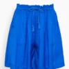 FORTE_FORTE Habotai Silk Drawstring Bermuda Short In Lapis