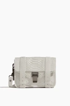 PROENZA SCHOULER Carved Python PS1 Mini Crossbody Bag In Optic White