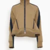 Sacai Technical Jersey Blouson In Beige