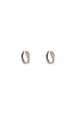 Pave Diamond Snake Huggie Earrings