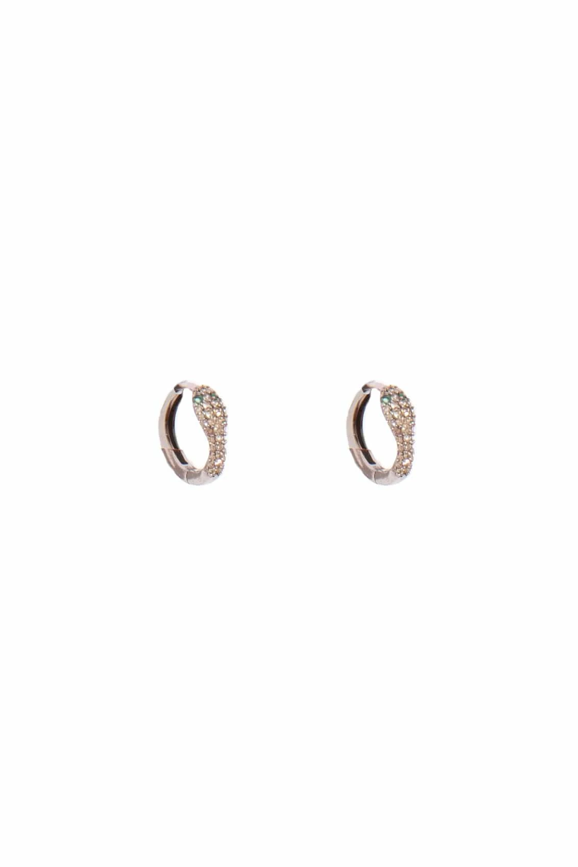 Pave Diamond Snake Huggie Earrings