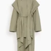 Toteme Layered Cotton Cupro Trench In Wet Sand