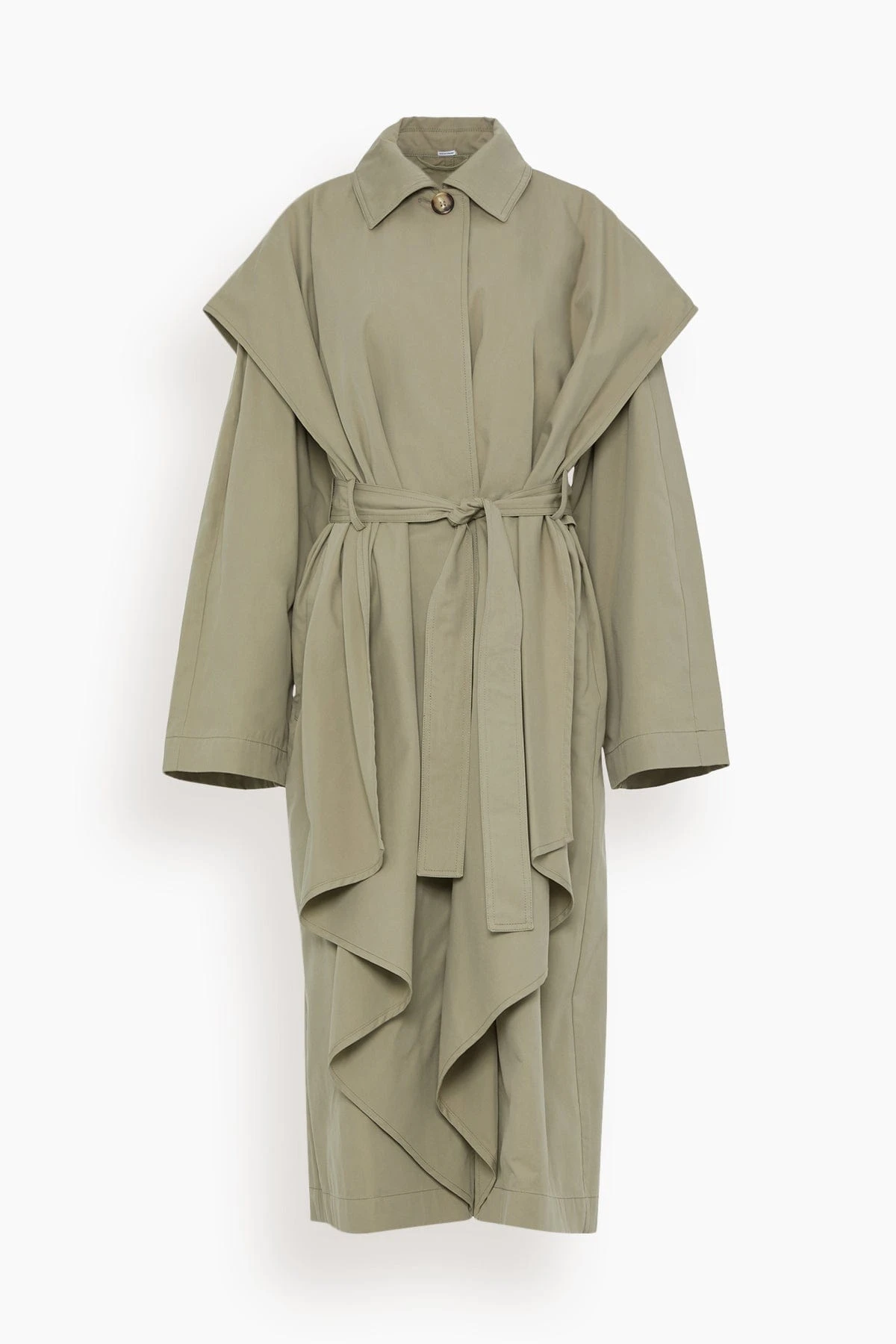 Toteme Layered Cotton Cupro Trench In Wet Sand