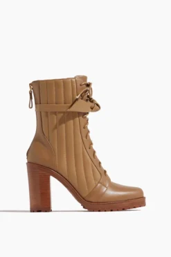 Quilted Clarita Combat Boot In Latte
