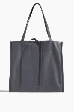 Twin Nappa Tote In Steel